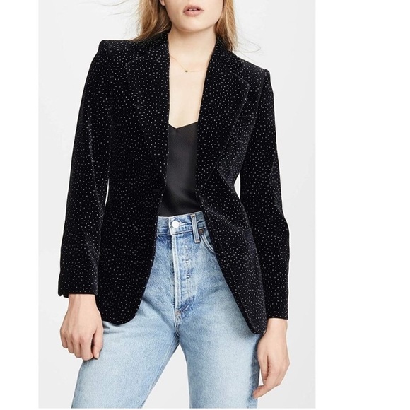 Theory Velvet Cinched Dotted Blazer - Picture 1 of 13